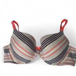 Victoria’s Secret cotton lined perfect coverage  Multicoloured striped bra 38D